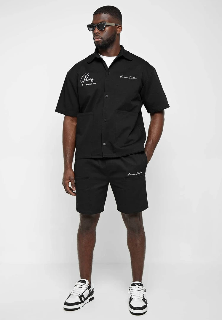 Man Shirts Signature Cargo Shirt - Black