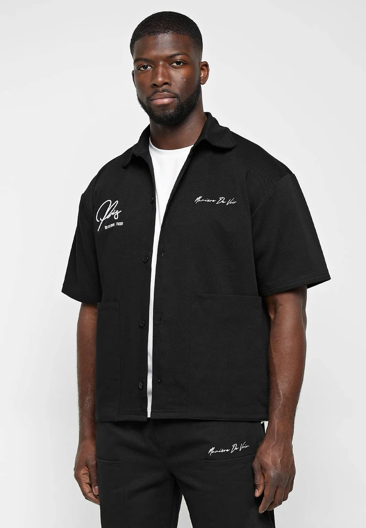 Man Shirts Signature Cargo Shirt - Black
