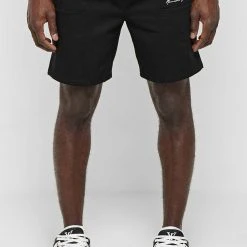 Man Shorts Signature Cargo Shorts - Black
