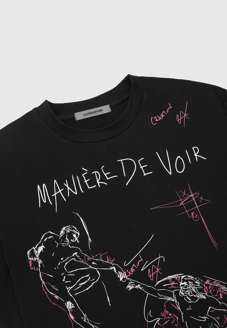 Man T-Shirts Graffiti T-Shirt - Black