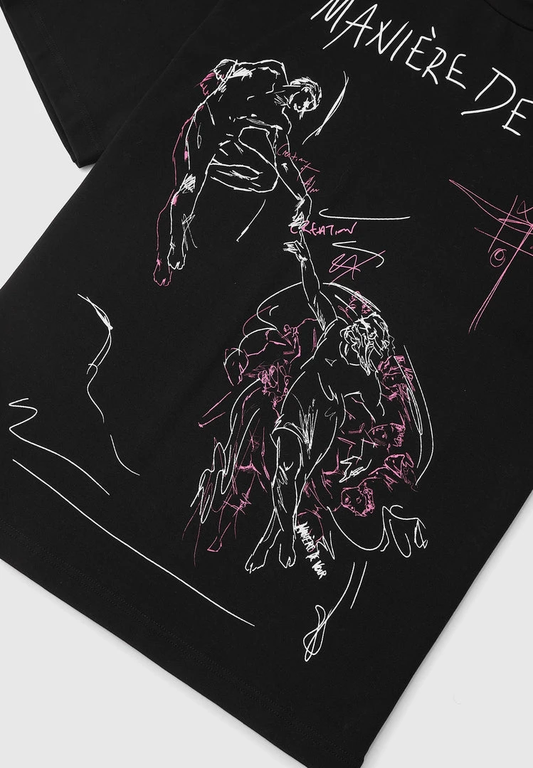 Man T-Shirts Graffiti T-Shirt - Black