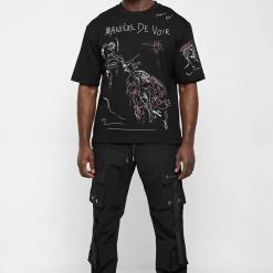 Man T-Shirts Graffiti T-Shirt - Black