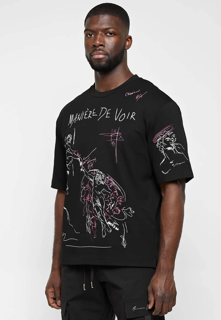 Man T-Shirts Graffiti T-Shirt - Black