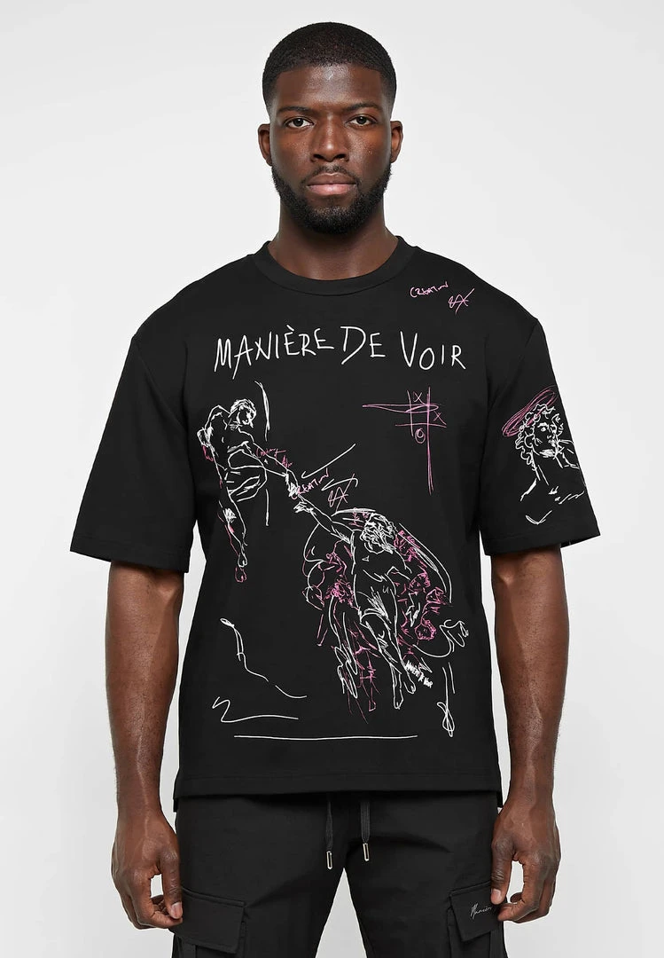 Man T-Shirts Graffiti T-Shirt - Black