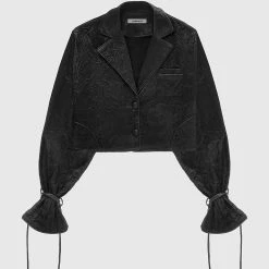 Woman Shirts Crinkled Satin Shirt - Black