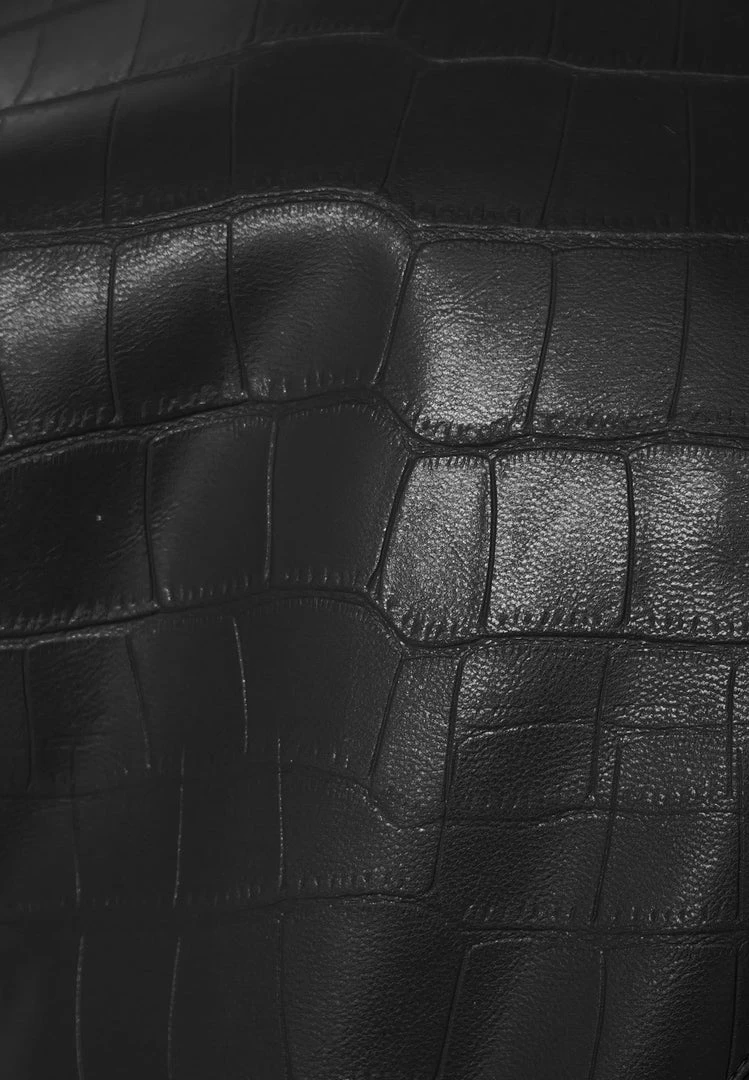 Woman Jackets Croc Embossed Bomber Jacket - Black