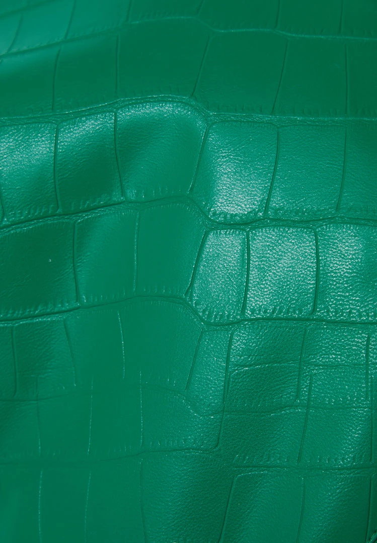 Woman Jackets Croc Embossed Bomber Jacket - Green