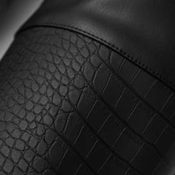 Woman Trousers Croc Embossed Lace Up Trousers - Black