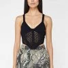 Woman Tops TOPS & T SHIRTS Crochet Knit Corset Top - Black