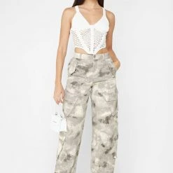 Woman Tops TOPS & T SHIRTS Crochet Knit Corset Top - Off White