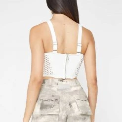 Woman Tops TOPS & T SHIRTS Crochet Knit Corset Top - Off White