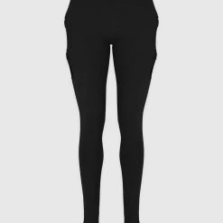 Woman Leggings Cut-Out O-Ring Leggings - Black