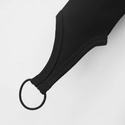 Woman Leggings Cut-Out O-Ring Leggings - Black