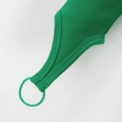 Woman Leggings Cut-Out O-Ring Leggings - Green