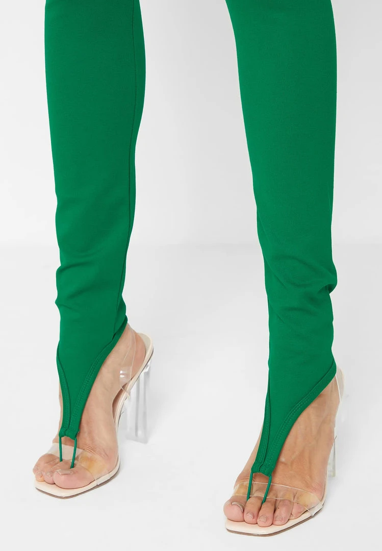 Woman Leggings Cut-Out O-Ring Leggings - Green