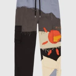 Man Casual Trousers Deconstructed Sun & Cloud Cargo Pants - Black