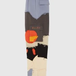 Man Casual Trousers Deconstructed Sun & Cloud Cargo Pants - Black