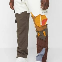 Man Casual Trousers Deconstructed Sun & Cloud Cargo Pants - Multi