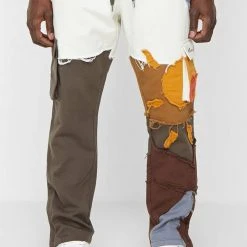Man Casual Trousers Deconstructed Sun & Cloud Cargo Pants - Multi