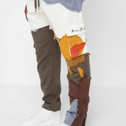 Man Casual Trousers Deconstructed Sun & Cloud Cargo Pants - Multi