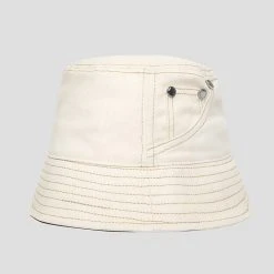 Woman Accessories Denim & Organza Bucket Hat - Ecru