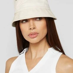 Woman Accessories Denim & Organza Bucket Hat - Ecru