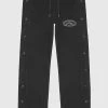 Man Denim Denim Popper Cargo Pants - Washed Black