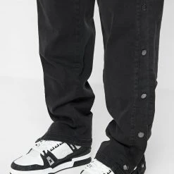 Man Denim Denim Popper Cargo Pants - Washed Black