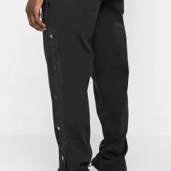 Man Denim Denim Popper Cargo Pants - Washed Black