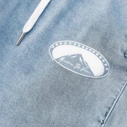 Man Denim Denim Popper Cargo Pants - Stonewash Blue