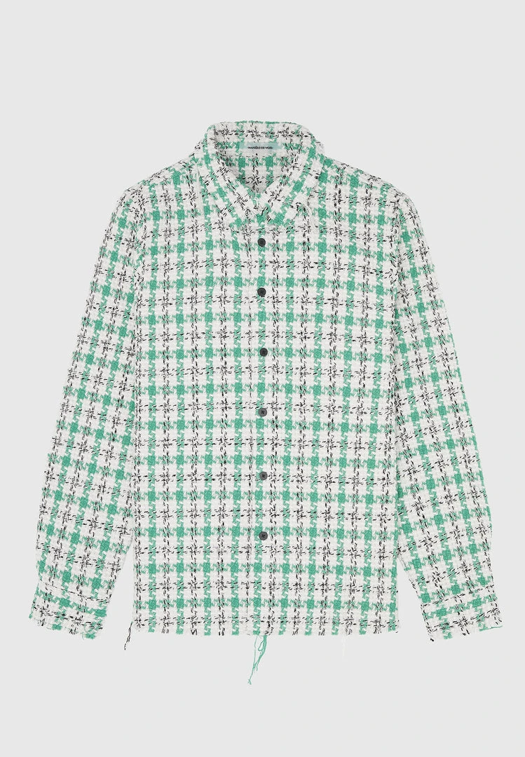Man Shirts Distressed Check Shirt - Green