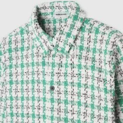Man Shirts Distressed Check Shirt - Green