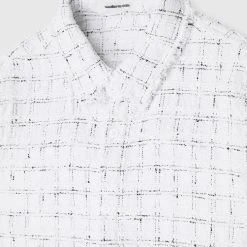 Man Shirts Distressed Check Shirt - White