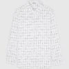 Man Shirts Distressed Check Shirt - White