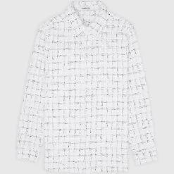 Man Shirts Distressed Check Shirt - White