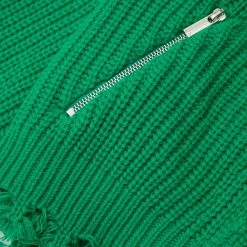Woman Hoodies Distressed Chunky Knit Hoodie - Green CO-ORDS