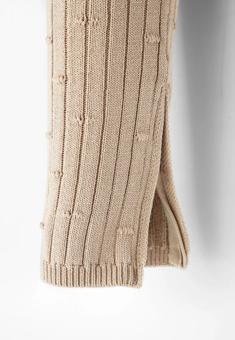 Woman Jumpsuits Distressed Knitted Cut Out Jumpsuit - Taupe JUMPSUITS & PLAYSUITS