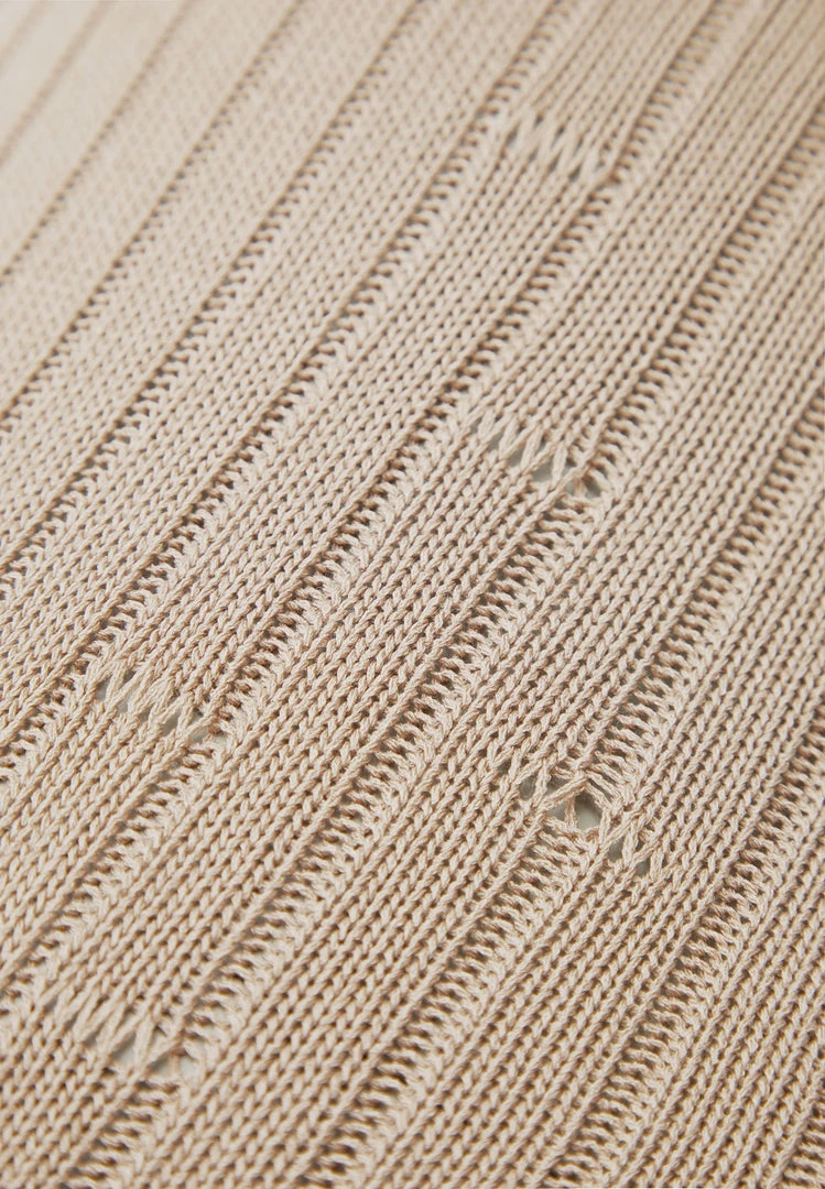 Woman Jumpsuits Distressed Knitted Cut Out Jumpsuit - Taupe JUMPSUITS & PLAYSUITS