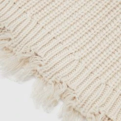 Woman Trousers Distressed Knitted Fit And Flare Trousers - Beige