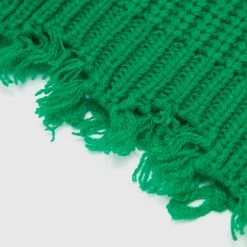 Woman Trousers Distressed Knitted Fit And Flare Trousers - Green