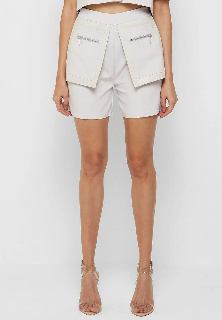 Woman Shorts Double Pocket City Shorts - Stone