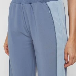 Woman Tracksuits Double Waistband Viscose Track Pants - Steel Blue