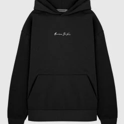 Man Hoodies Essential Signature Hoodie - Black