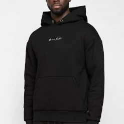Man Hoodies Essential Signature Hoodie - Black