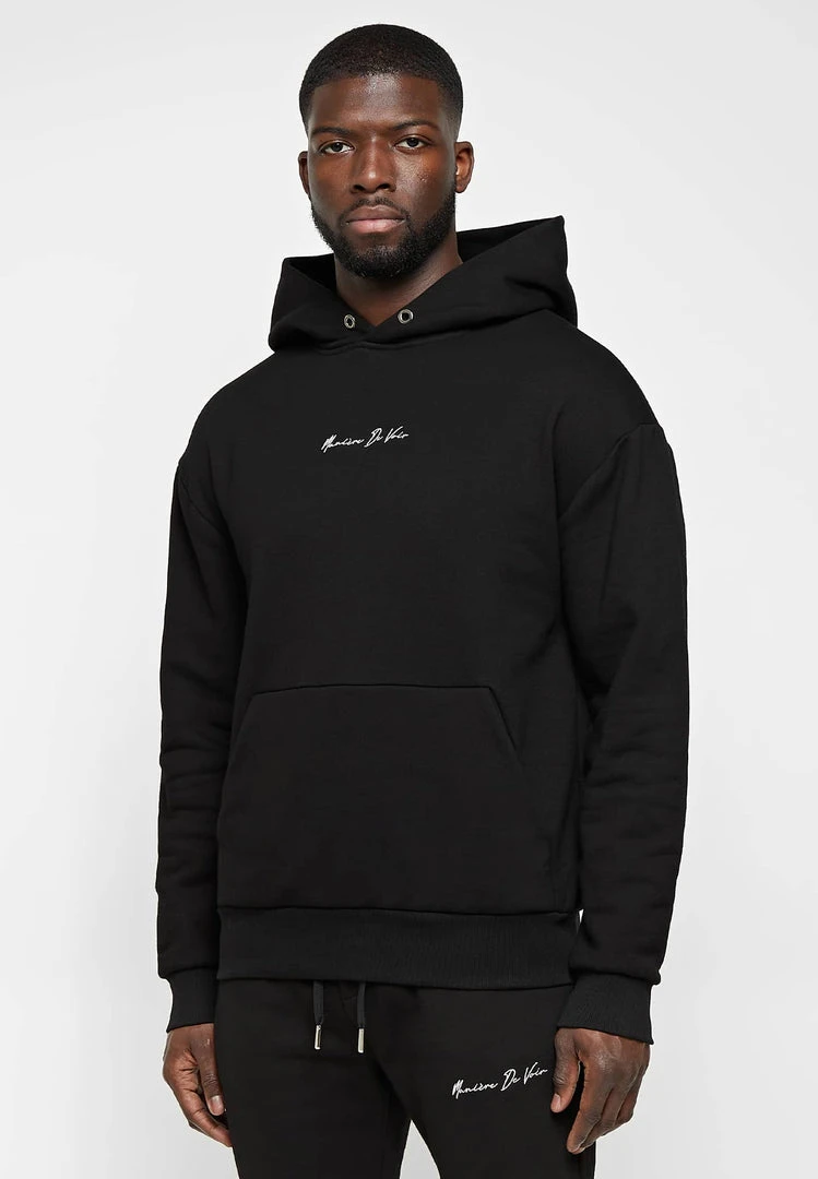 Man Hoodies Essential Signature Hoodie - Black