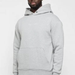 Man Hoodies Essential Signature Hoodie - Grey TRACKSUITS