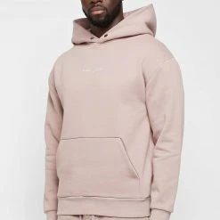 Man Hoodies Essential Signature Hoodie - Pink