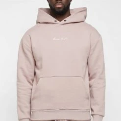 Man Hoodies Essential Signature Hoodie - Pink