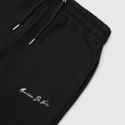 Man Tracksuit Bottoms Essential Signature Track Pants - Black