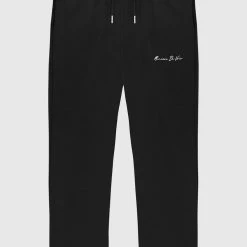 Man Tracksuit Bottoms Essential Signature Track Pants - Black